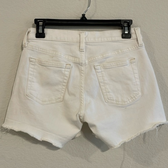 J.Crew Women’s Denim Short Size 26 Mid Rise White Stretch High Waist Floral - Picture 3 of 12